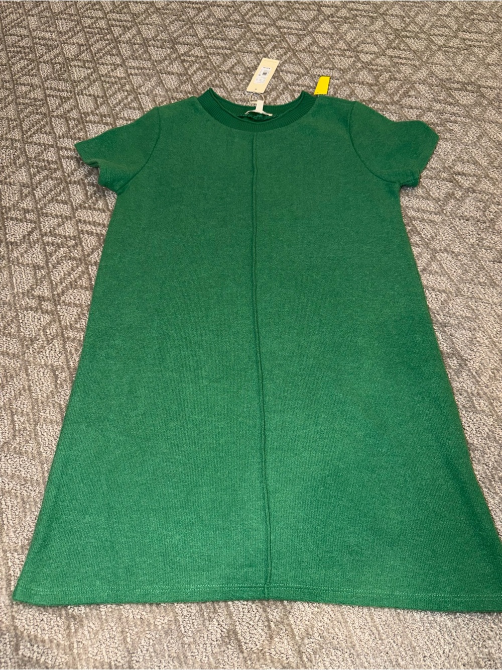 Girls Copper Key Emerald Green Knit A-Line Dress